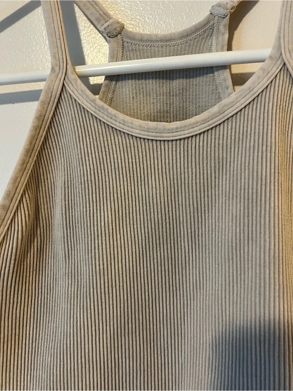 FP Movement, Free People Happiness Runs Tank, Stone Eagle Tan Ribbed Crop Top, S